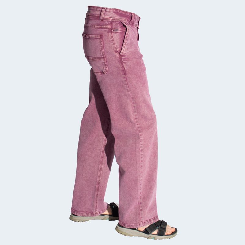 PANTALON DENIM CONFORT  ENTALLE WIDE LEG - GRAPE
