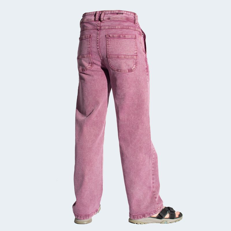 PANTALON DENIM CONFORT  ENTALLE WIDE LEG - GRAPE