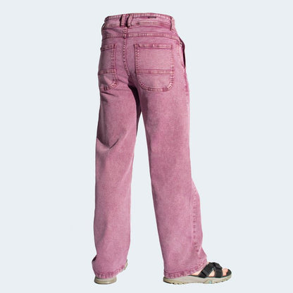 PANTALON DENIM CONFORT  ENTALLE WIDE LEG - GRAPE