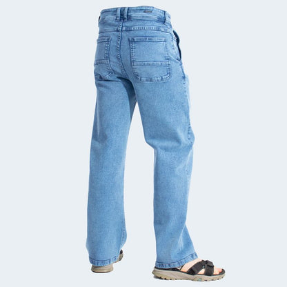 PANTALON DENIM CONFORT  ENTALLE WIDE LEG - SKY