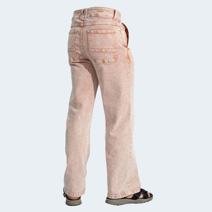 PANTALON DENIM CONFORT  ENTALLE WIDE LEG - TERRACOTA