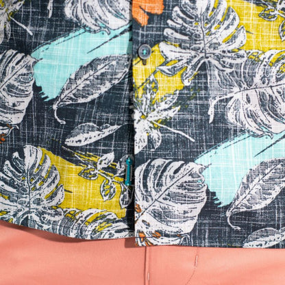 CAMISA HAWAIANA RELAX FIT - ACERO