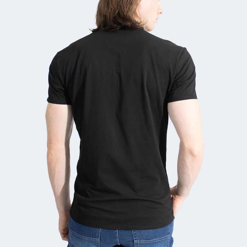 POLO CUELLO BOX CON CIERRE MANGA CORTA - NEGRO