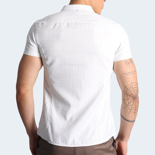 SHORT SLEEVE PLAID SHIRT - BLANE
