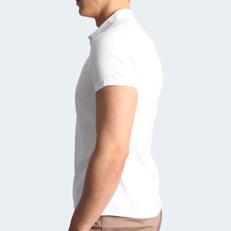 PLAID SHORT-SLEEVED SHIRT - WHITE