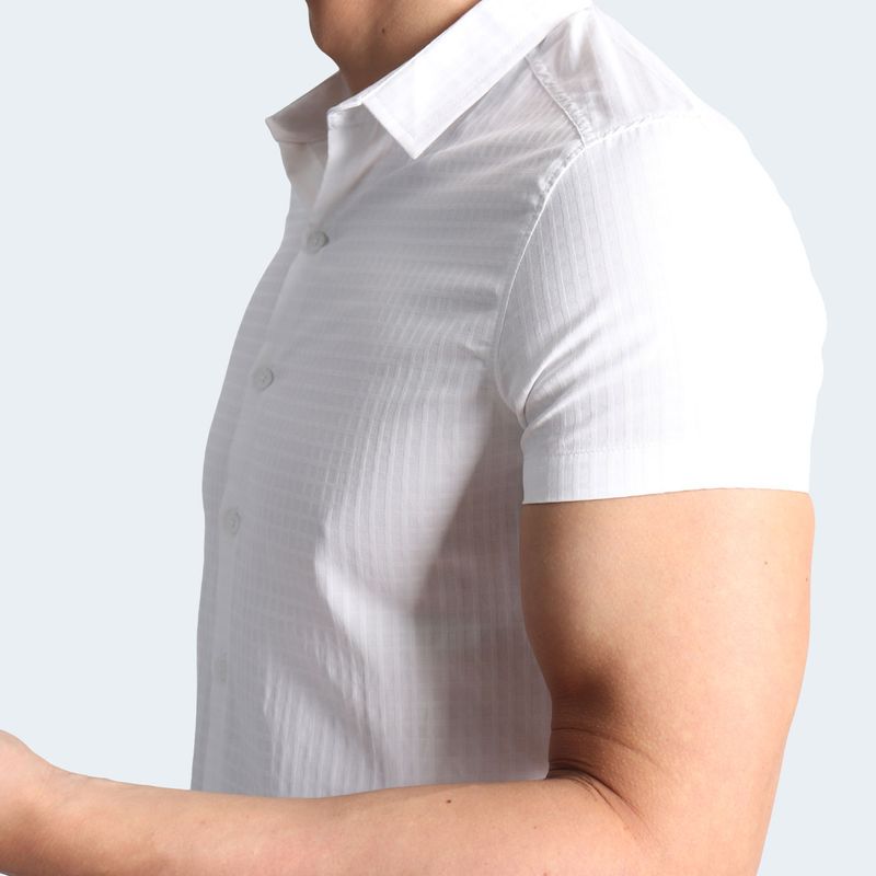 PLAID SHORT-SLEEVED SHIRT - WHITE