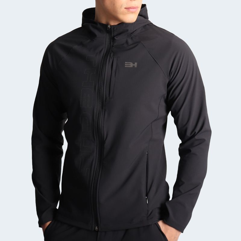 CASACA CORTAVIENTO IMPERMEABLE - NEGRO