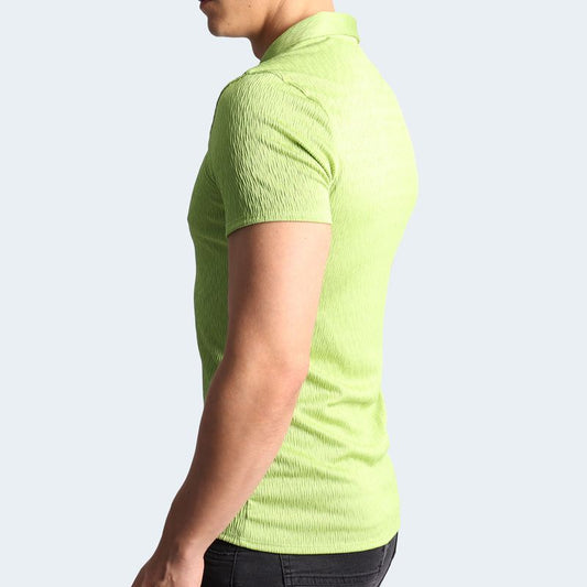 POLO CUELLO BOX MANGA CORTA - VERDE LIMON
