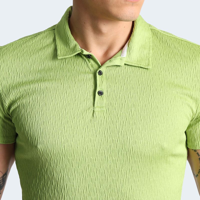 POLO CUELLO BOX MANGA CORTA - VERDE LIMON