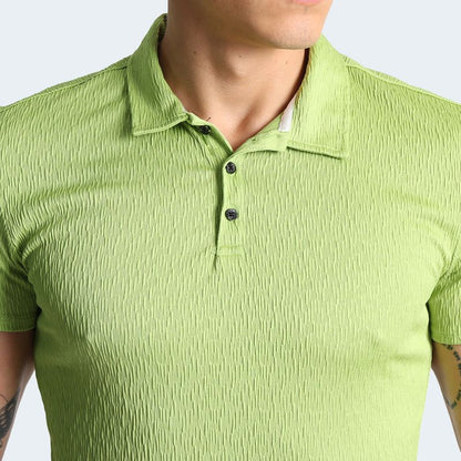 POLO CUELLO BOX MANGA CORTA - VERDE LIMON