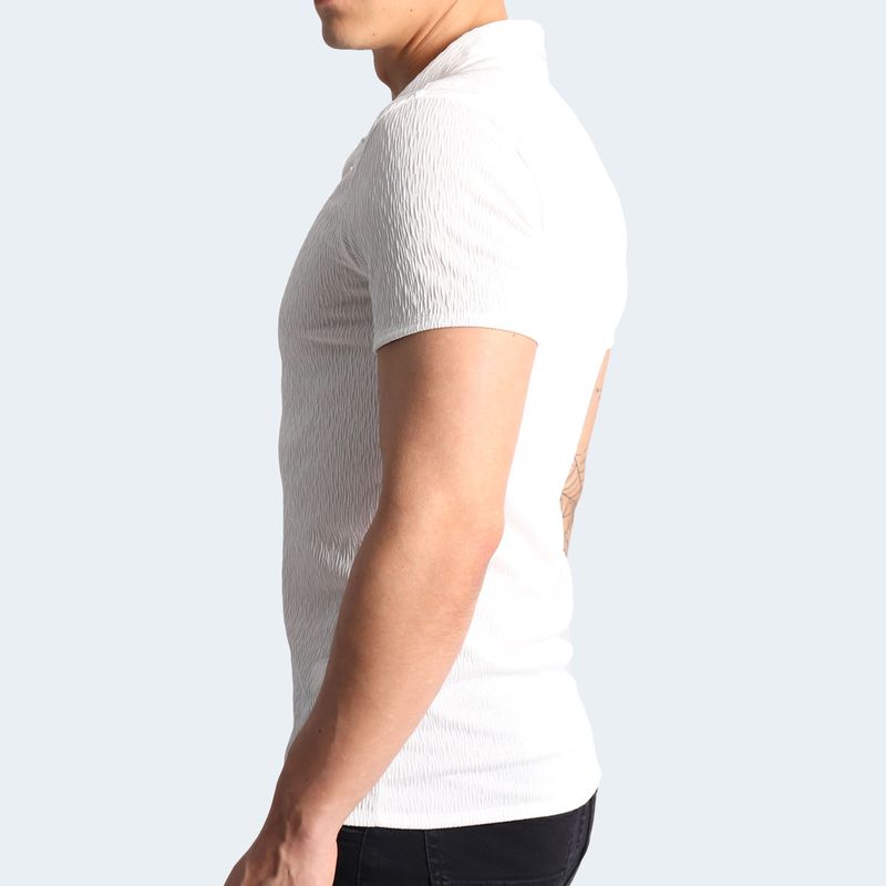 POLO CUELLO BOX MANGA CORTA - MARFIL