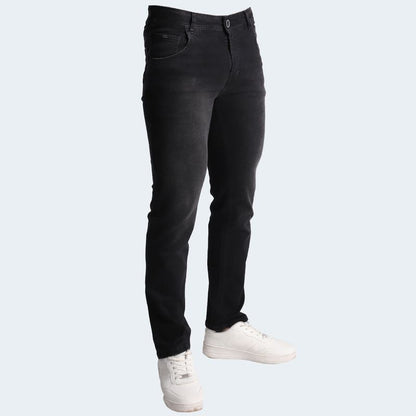 COMFORT TAPERED DENIM JEANS - BLACK