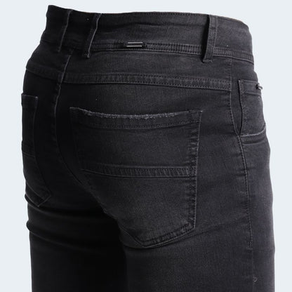 COMFORT TAPERED DENIM JEANS - BLACK