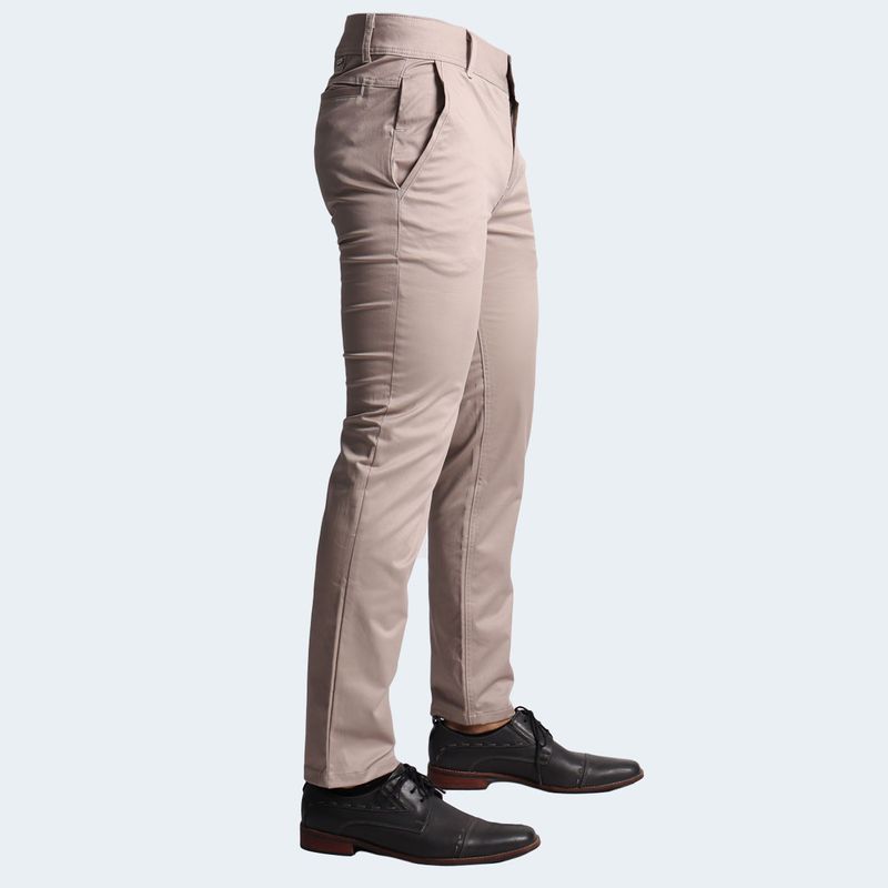 SLIM-FIT DRILL TROUSERS - SAND
