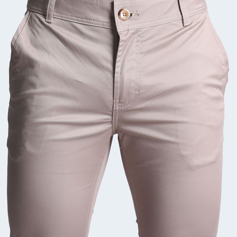 SLIM-FIT DRILL TROUSERS - SAND
