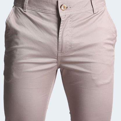 SLIM-FIT DRILL TROUSERS - SAND