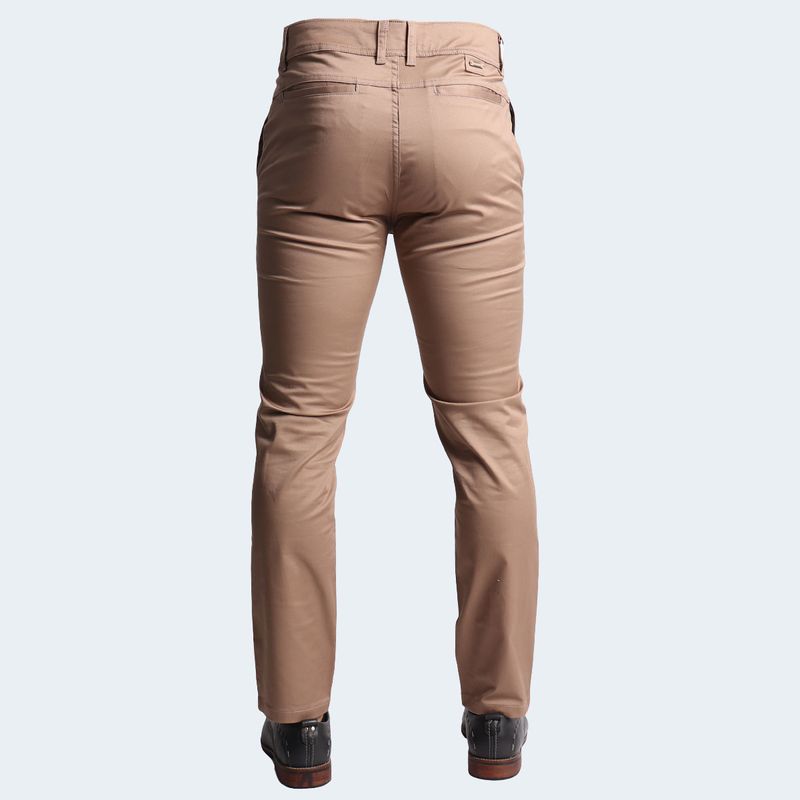 SLIM-FIT DRILL TROUSERS - BEIGE