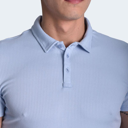 POLO CUELLO BOX MANGA CORTA - SKY