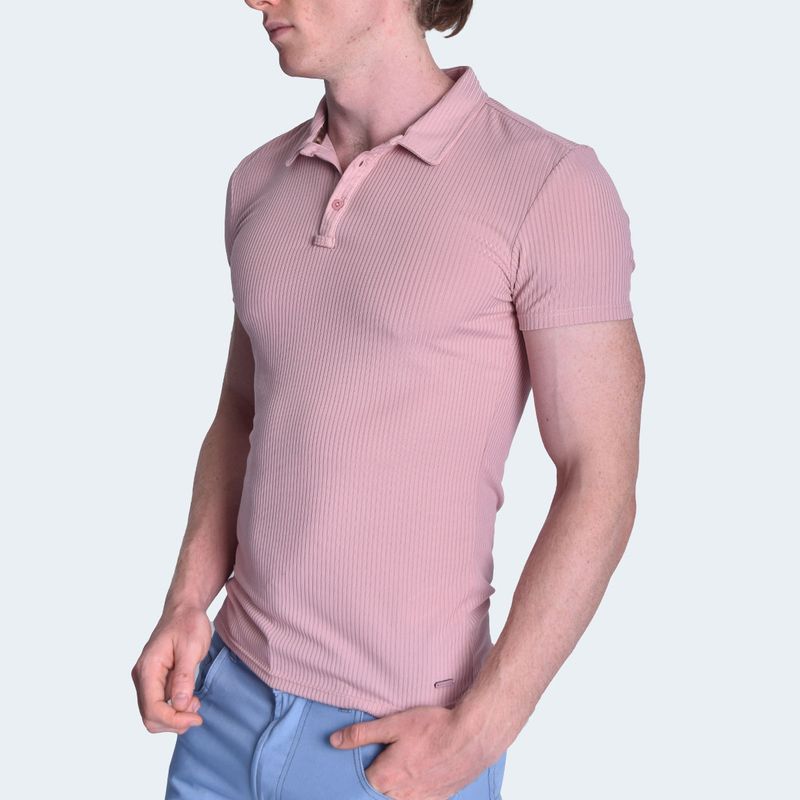 SHORT SLEEVE BOX COLLAR POLO SHIRT - ROSY BROWN