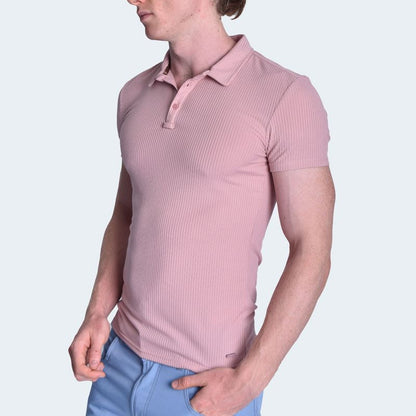 SHORT SLEEVE BOX COLLAR POLO SHIRT - ROSY BROWN