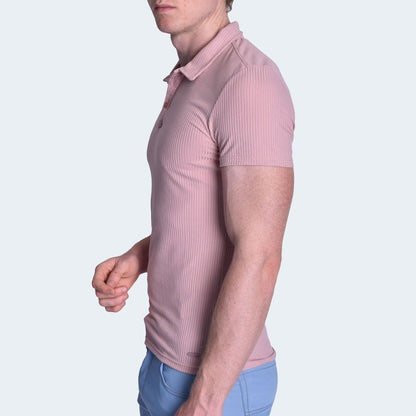 SHORT SLEEVE BOX COLLAR POLO SHIRT - ROSY BROWN