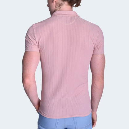 SHORT SLEEVE BOX COLLAR POLO SHIRT - ROSY BROWN