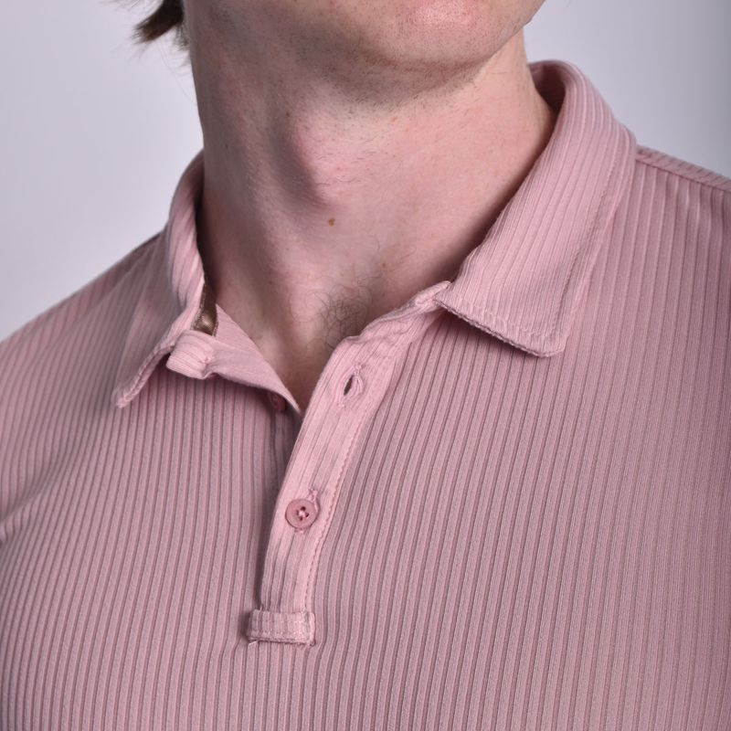 SHORT SLEEVE BOX COLLAR POLO SHIRT - ROSY BROWN