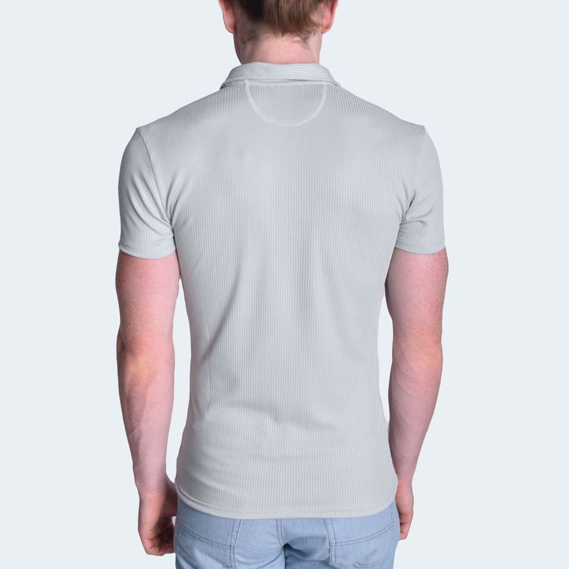 POLO CUELLO BOX MANGA CORTA - CEMENTO