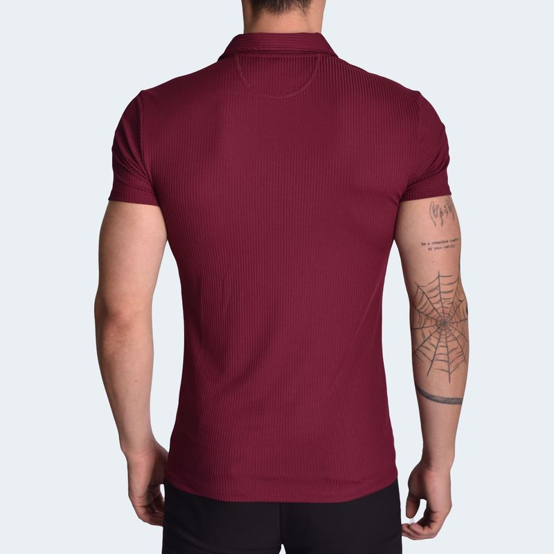 POLO CUELLO BOX MANGA CORTA - BURGUNDY