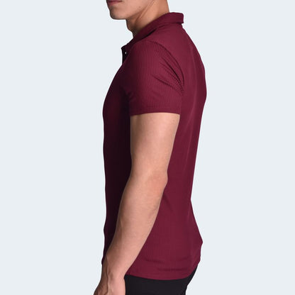 POLO CUELLO BOX MANGA CORTA - BURGUNDY