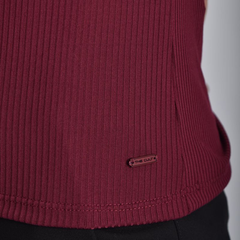 POLO CUELLO BOX MANGA CORTA - BURGUNDY
