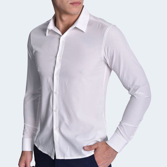 Premium Long-Sleeve Suit Shirt Perfect Fit - IVORY