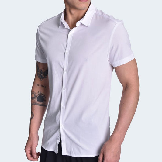 Premium Lightweight and Breathable Perfect Fit Short Sleeve Shirt - WHITE