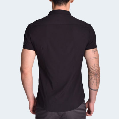 Camisa Manga Corta Premium Perfect Fit ligera y transpirable - NEGRO