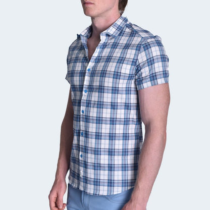 PLAID SHORT SLEEVE SHIRT - BLAZUL