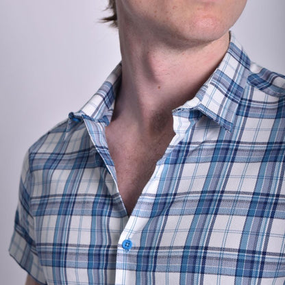 PLAID SHORT SLEEVE SHIRT - BLAZUL