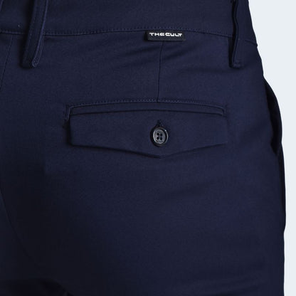 OLD MONEY SLIM-FIT TROUSERS - NAVY BLUE