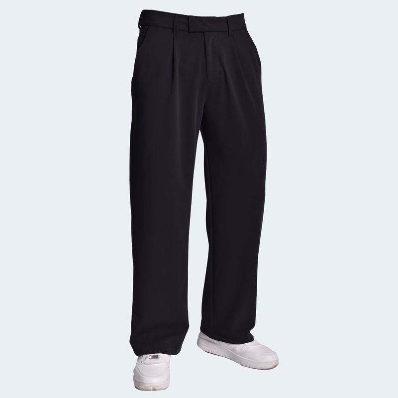Men's Wide Leg Old Money Style Perfect Fit Classic Elegant and Versatile Trousers - BLACK