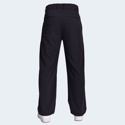 Men's Wide Leg Old Money Style Perfect Fit Classic Elegant and Versatile Trousers - BLACK