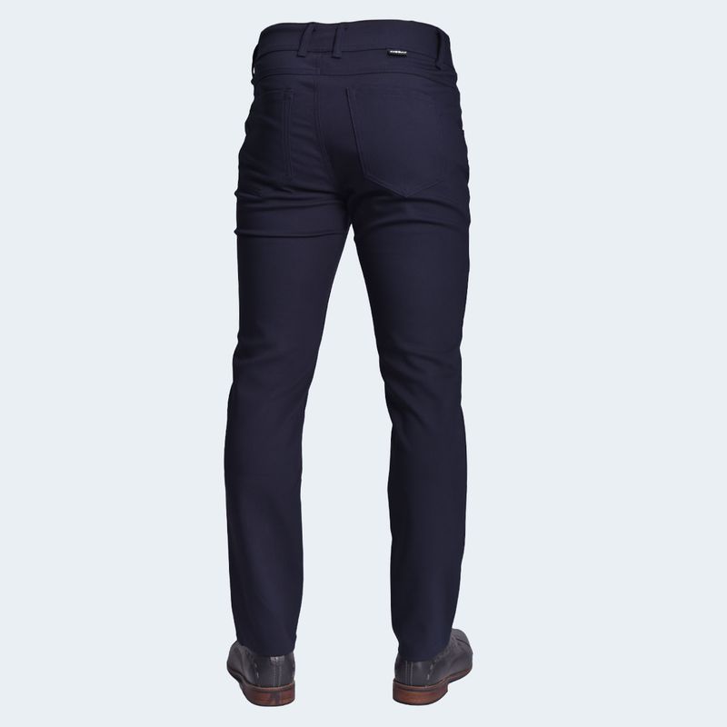 Pantalon Semipitillo Estilo Clásico, Perfect Fit, Tela Premium, Elegante y Versátil - AZUL MARINO