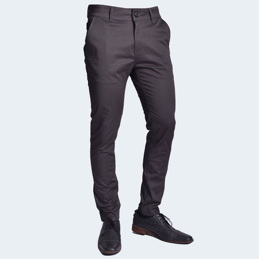 Pantalon Pitillo Satinado Elegante Perfect Fit con Acabado Suave - PLOMO