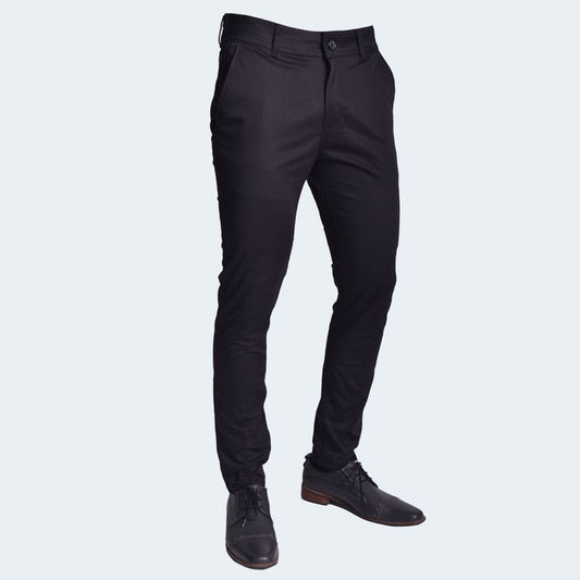 Pantalon Pitillo Satinado Elegante Perfect Fit con Acabado Suave - NEGRO