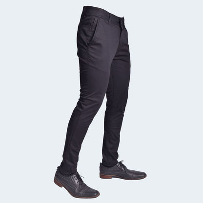 Pantalon Pitillo Satinado Elegante Perfect Fit con Acabado Suave - NEGRO