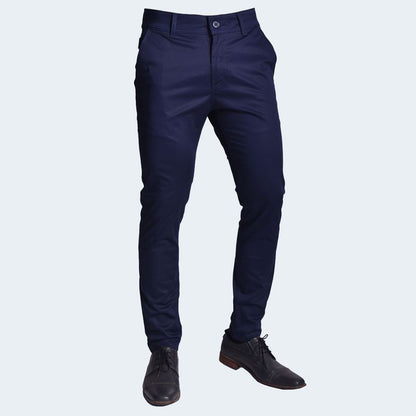 Pantalon Pitillo Satinado Elegante Perfect Fit con Acabado Suave - AZUL