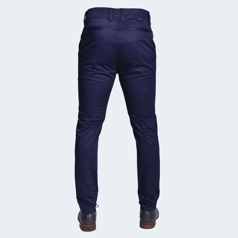 Pantalon Pitillo Satinado Elegante Perfect Fit con Acabado Suave - AZUL