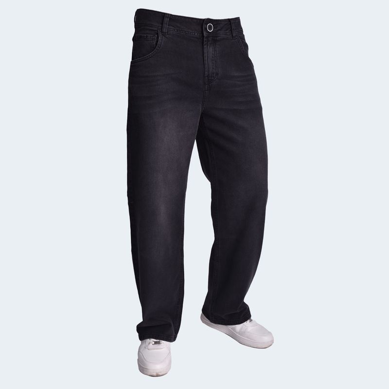 COMFORT DENIM WIDE LEG FIT PANTS - LEAD
