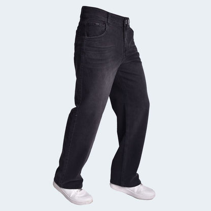COMFORT DENIM WIDE LEG FIT PANTS - LEAD
