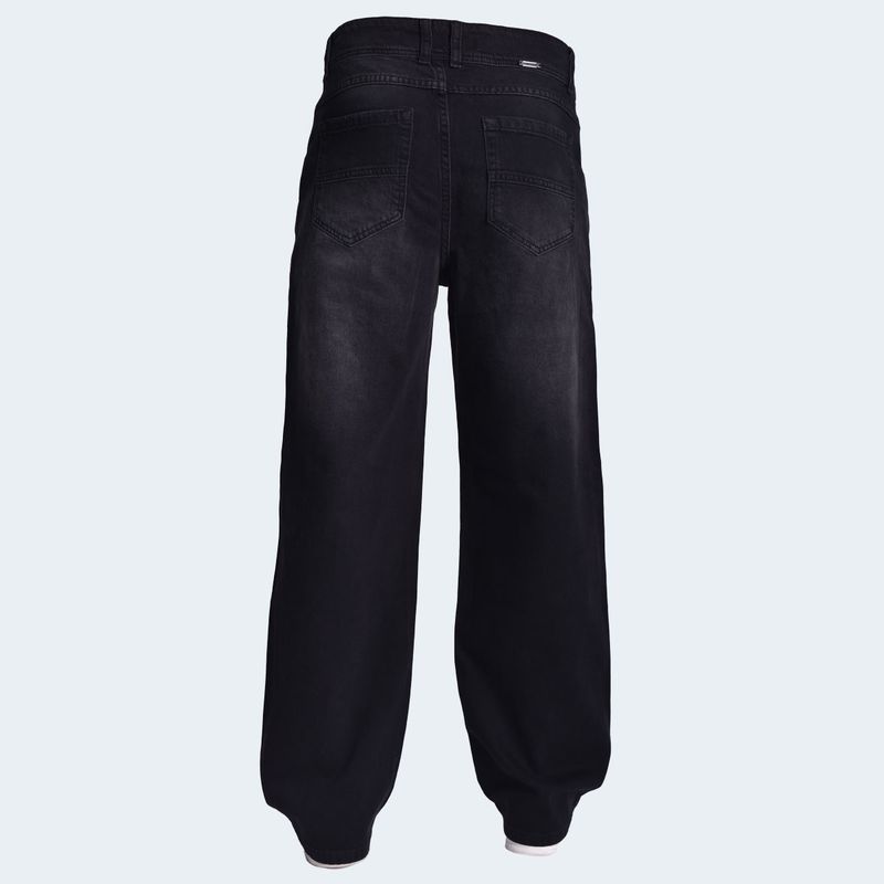 PANTALON DENIM CONFORT ENTALLE WIDE LEG - NEGRO