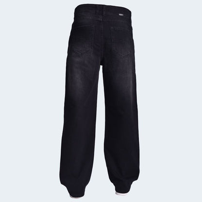 PANTALON DENIM CONFORT ENTALLE WIDE LEG - NEGRO