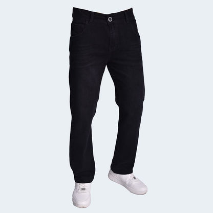 Pantalon denim confort straight fit premium versátil y moderno - NEGRO